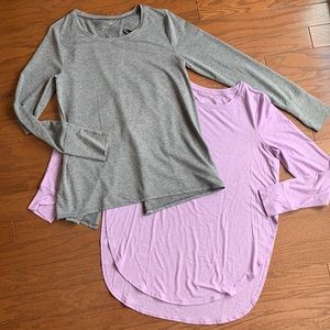 Gap Fit Breathe Long Sleeve Workout Tops: Bundle of 2 Size Medium